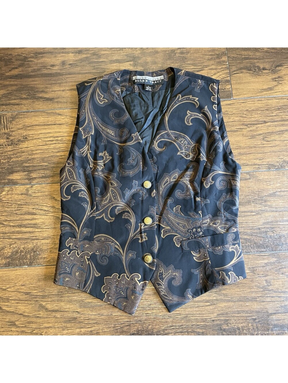 Vintage Linda Allard for Ellen Tracy 100% Silk Vest Women’s Size Small